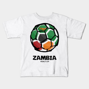 Zambia Football Country Flag Kids T-Shirt